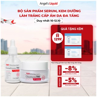 Bộ Đôi Serum, Kem Dưỡng Trắng Da, Cấp Ẩm Đa Tầng Angel's Liquid Glutathione 700mg + HA Serum 30ml & Cream 50ml