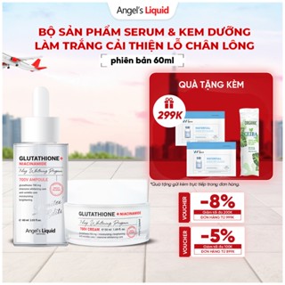 [phiên bản 60ml] Combo Serum, Kem Dưỡng Giúp Trắng Da, Cải Thiện Lỗ Chân Lông Angel's Liquid Glutathione +NIACINAMIDE