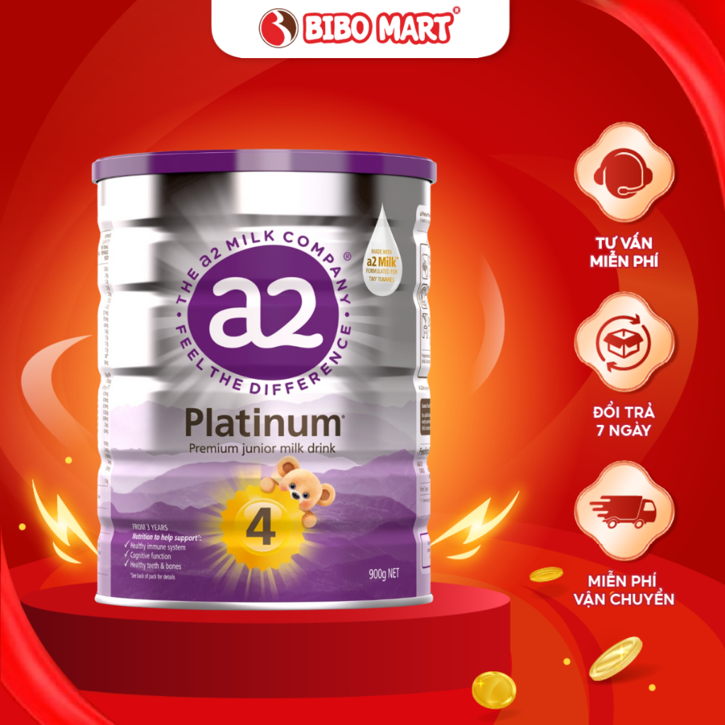 Sữa A2 Platinum Số 4 Cho Bé Từ 3 Tuổi Lon 900gr - Bibo Mart