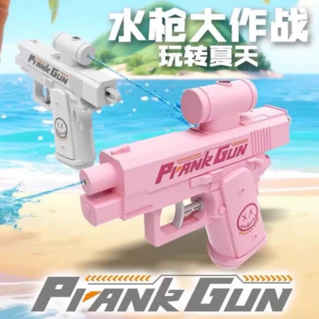 Súng Nước 2 Đầu Mini Cho Bé – Nhựa ABS, 3 Màu Trắng Xanh Hồng, Phun Nước Đôi, Đồ Chơi An Toàn