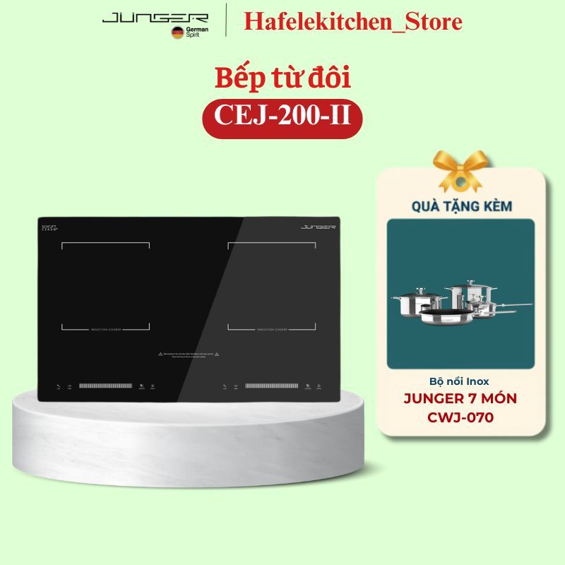 Mua Bếp từ đôi Junger CEJ-200-II / Tặng Bộ nồi inox 7 chi tiết Junger CWJ_070