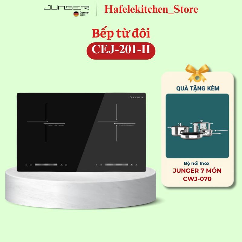 Bếp từ đôi Junger CEJ-201-II / Tặng Bộ nồi inox 7 chi tiết Junger CWJ_070