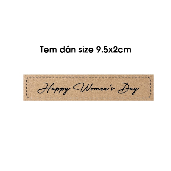 Set 50 tem dán vintage Kraft nâu 20/10, tem 20/11, tem 8/3, tem dán ngày phụ nữ Việt Nam