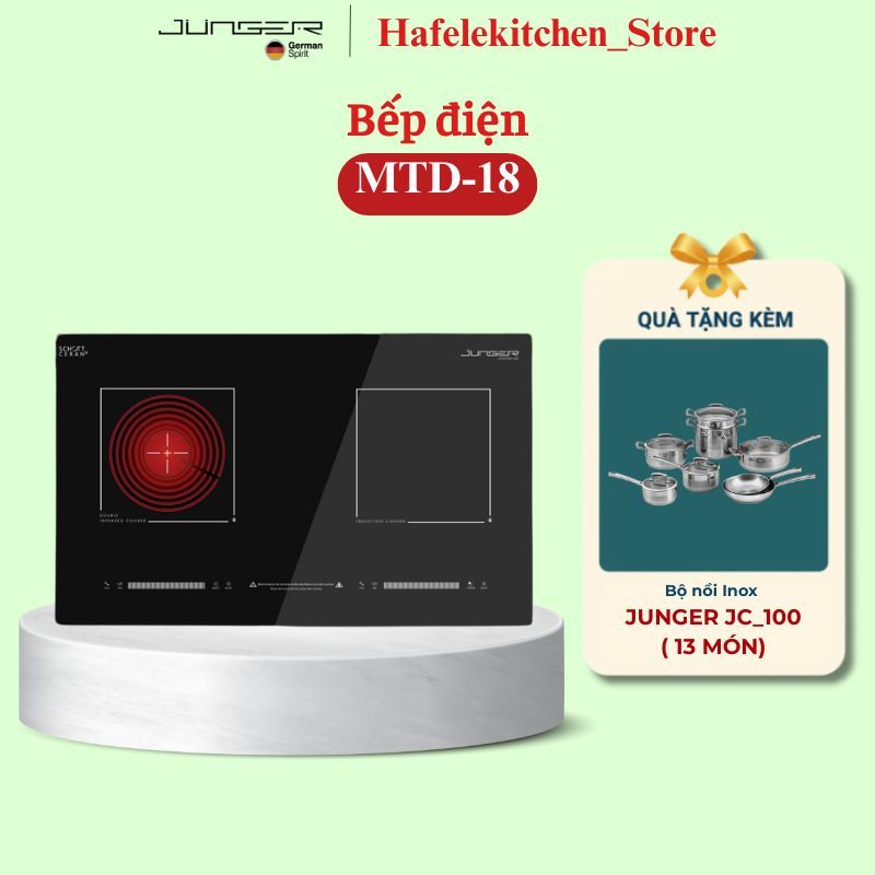 Bếp từ hồng ngoại Junger MTD-18 / Tặng Bộ nồi inox Junger JC_100 ( 13 món)