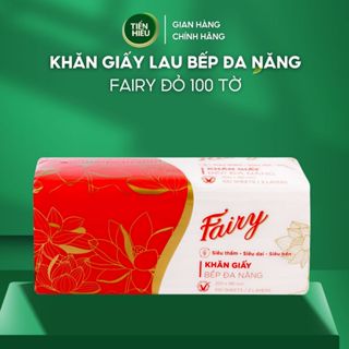 Giấy Lau Bếp FAIRY Đỏ Cao Cấp Mềm Mịn Thấm Hút Dầu Tốt Lau Chùi Tiện Lợi 100 Tờ