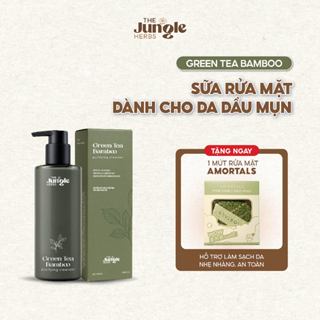  Sữa rửa mặt giảm dầu mụn trà xanh than tre Green Tea Bamboo - The Jungle Herbs - 130G  Bản mới  