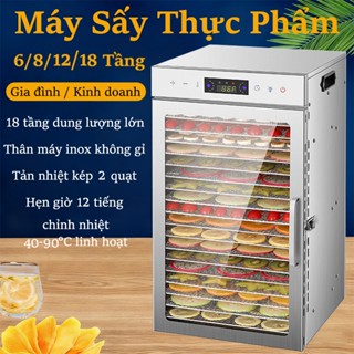 Máy Sấy Thực Phẩm 6/8/12 khay Có thể sấy trái cây, thịt khô và rau củ, giữ nguyên dinh dưỡng, kéo dài thời gian bảo quản