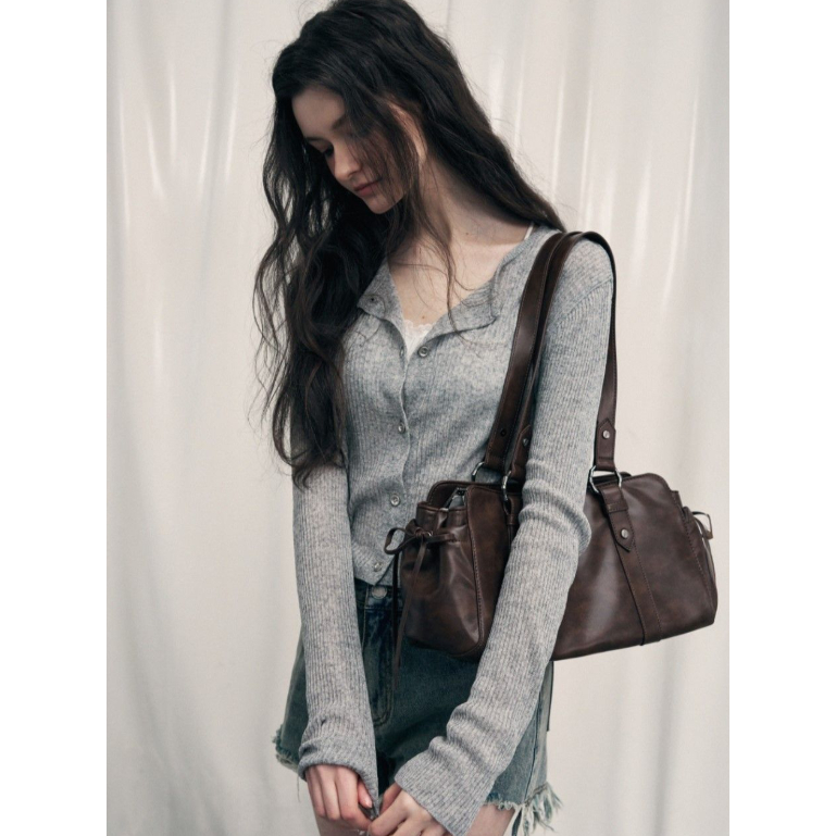 [CÓ SẴN-CHÍNH HÃNG] Túi duffel da cao cấp LEATHERY – Duffel Leather Shoulder Bag, đeo vai/đeo chéo