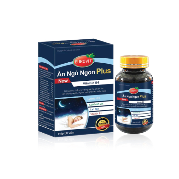 Viên Ăn Ngủ Ngon Eurovit Ăn Ngủ Ngon Plus Hỗ Trợ Ăn Ngon, Ngủ Ngon, Giảm Mệt Mỏi 50 Viên/Hộp