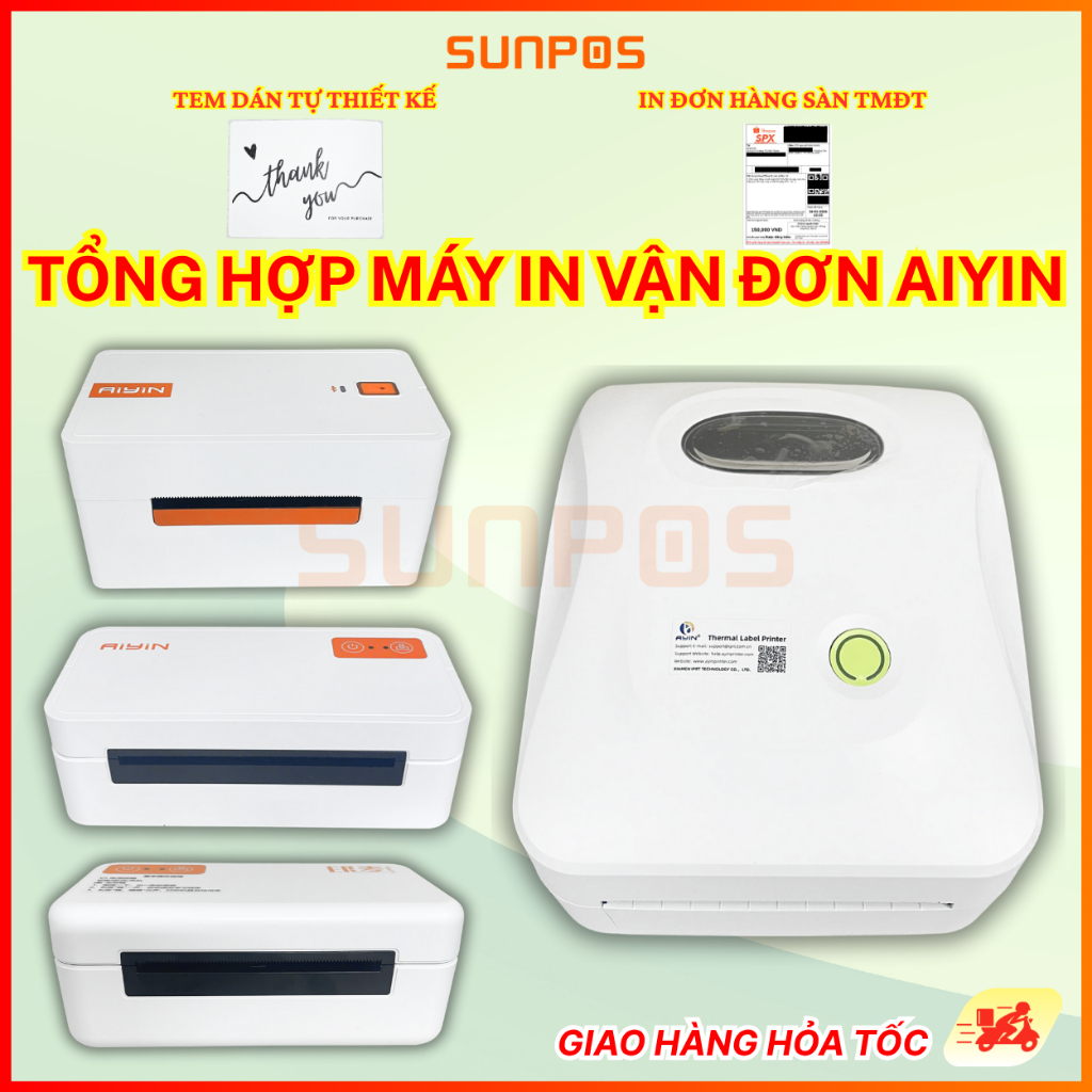 [NEW] Tổng hợp máy in vận đơn AIYIN ( hỗ trợ in khổ A6/A7, USB - BLUETOOTH)