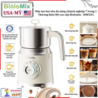 Máy tạo bọt sữa đa năng chuyên nghiệp 7 trong 1. Thương hiệu Mỹ cao cấp Biolomix - BMF201 - Bảo Hành 12 Tháng