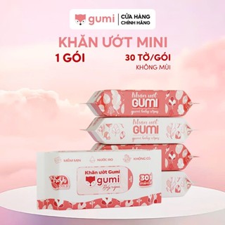 1 Gói khăn ướt 30 tờ Gumi không cồn không parabens cao cấp dành cho em bé