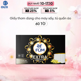 Giấy Thơm Arfum Black Edition Làm Mềm Vải Và Chống Tĩnh Điện, Khử Mùi Tủ Giày, Tủ Quần Áo (60 Tờ/ Hộp)