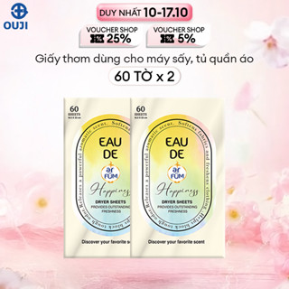 Combo 2 Giấy Thơm Arfum Dùng Cho Máy Sấy Làm Mềm Vải, Chống Tĩnh Điện, Khử Mùi Tủ Giày, Tủ Quần Áo 60T