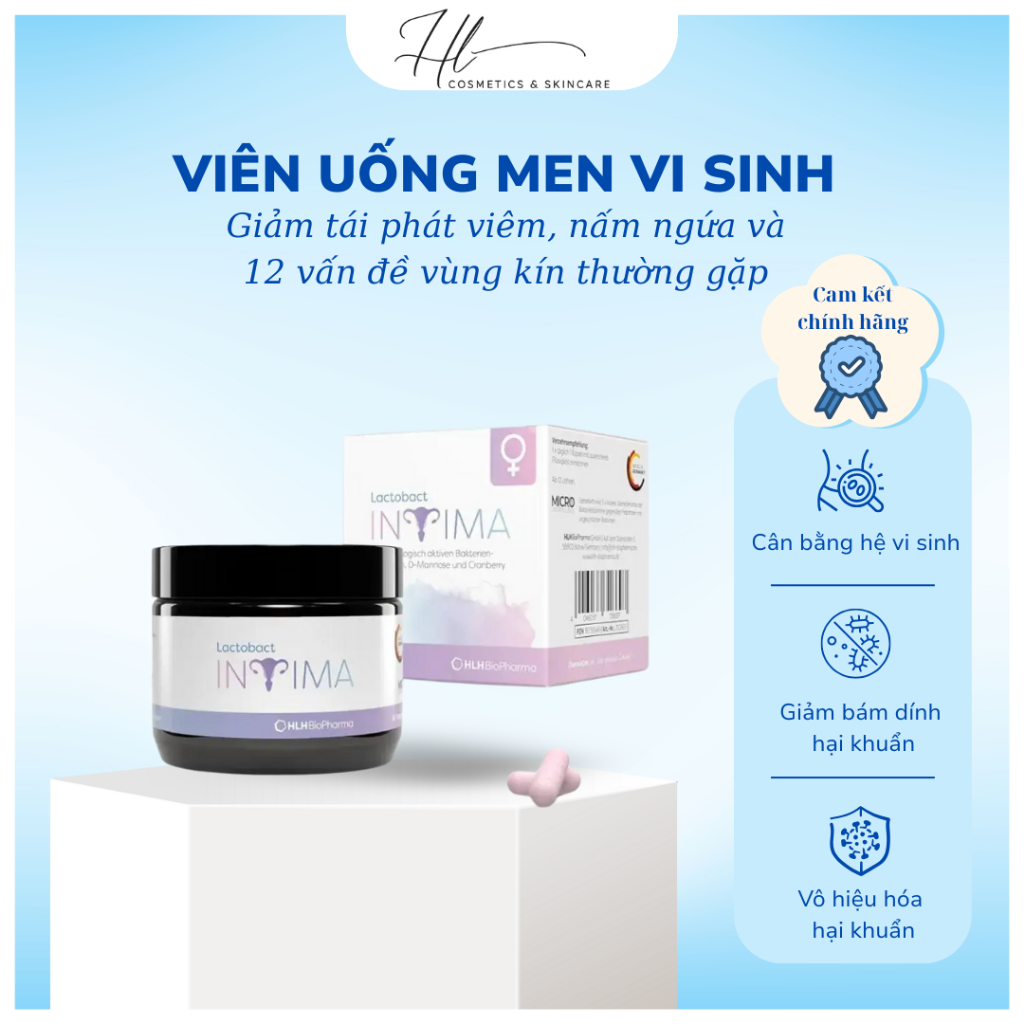 Viên Uống Men Vi Sinh Phụ Nữ Lactobact Intima Giúp Cân Bằng Hệ Vi Sinh Tự Nhiên Cho Vùng Kín Và Bàng