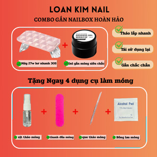 Máy hơ nail, đèn hơ móng tích điện mini led UV cầm tay giúp gắn móng, tháo móng nhanh, tiện lợi, tái sử dụng móng