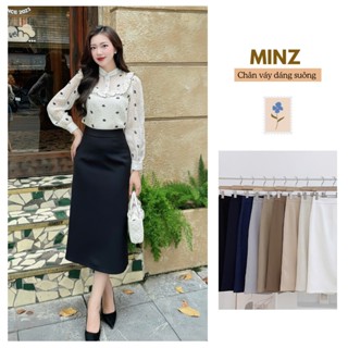 Chân Váy Dáng Suông MINZ STORE Mã 1045, Thiết Kế Xẻ Sau Phong Cách Công Sở