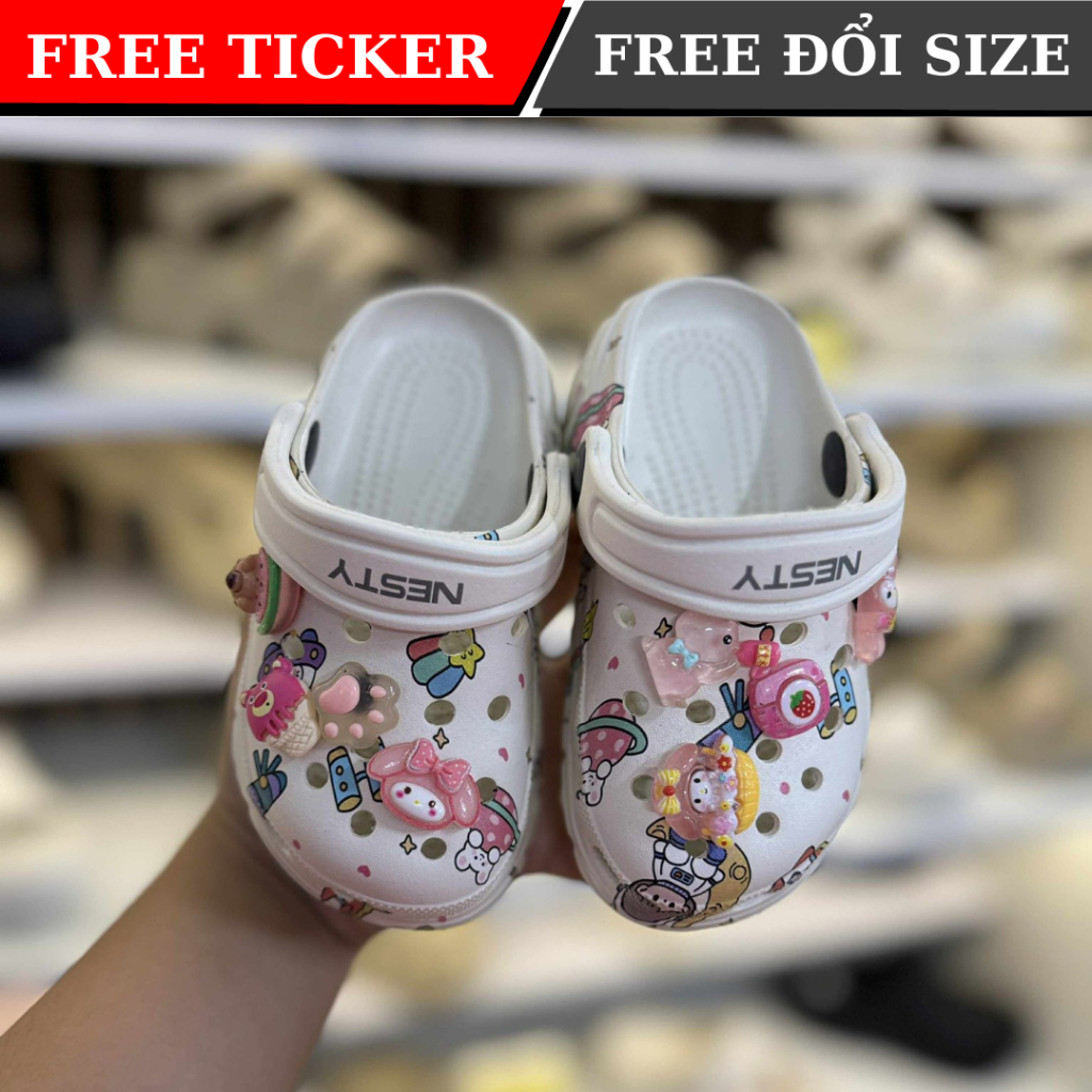 Dép Sục Trẻ Em NESTY NE01 in Mini (Hàng Việt Nam Chất Lượng Cao - Tặng kèm Charm)