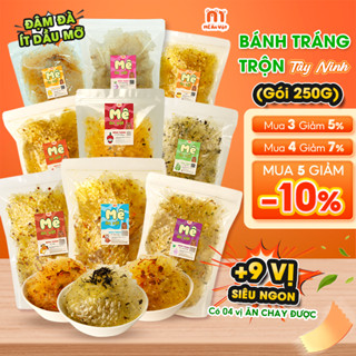  250G Bánh tráng trộn Tây Ninh đủ vị - Combo Bánh tráng hành phi Sate tôm phô mai rong biển - 9 vị thơm ngon 