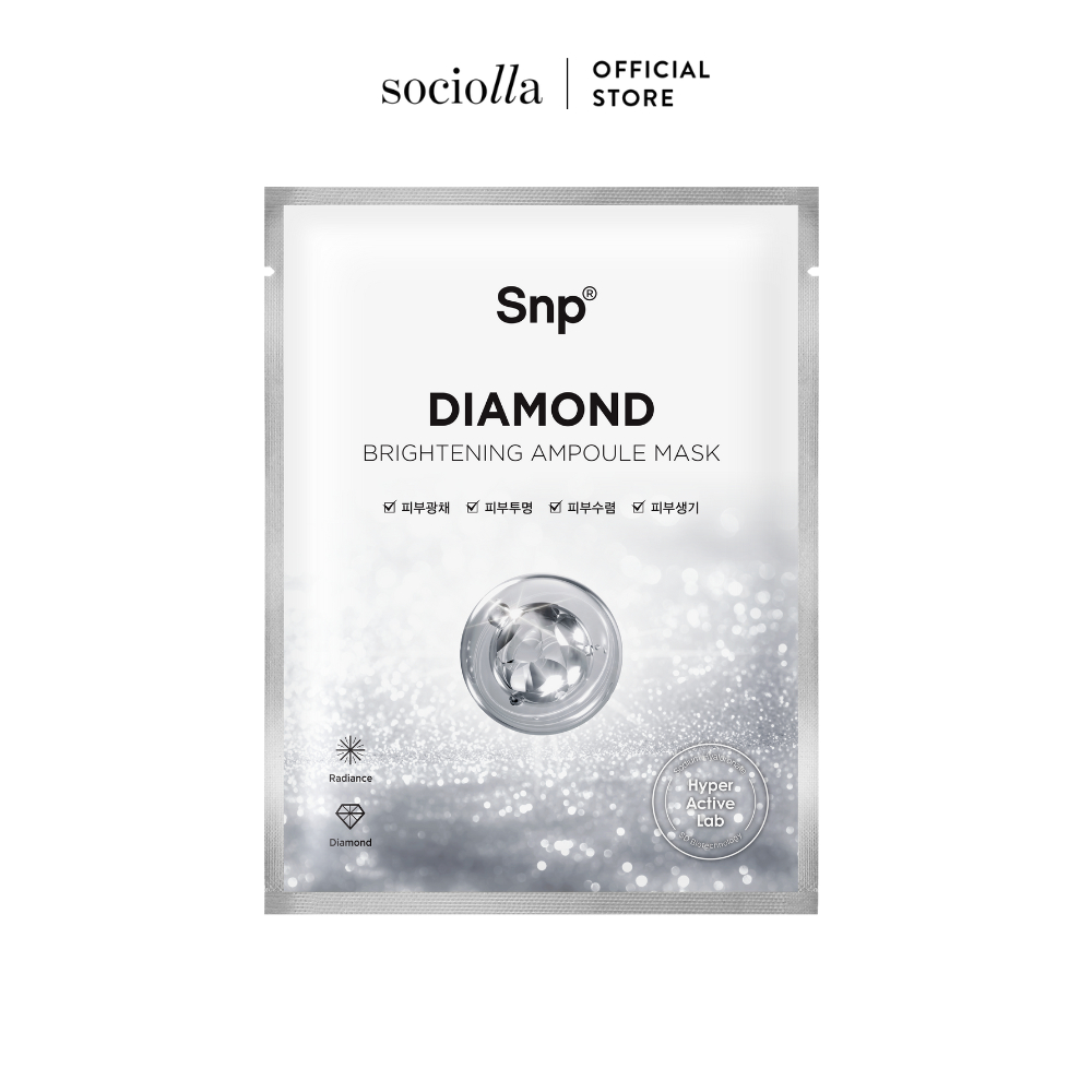 Mặt Nạ Dưỡng Trắng Kim Cương SNP Diamond Brightening Ampoule Mask 25 ml