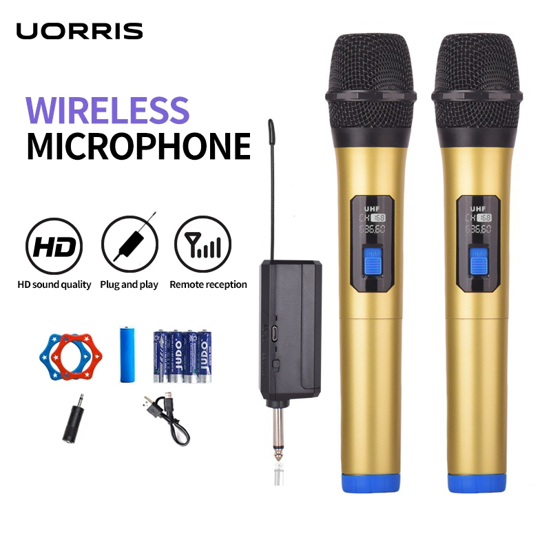UORRIS Bộ Micro Không Dây Karaoke Dành Bản Gốc Chuyên Nghiệp Karaoke Gia Đình Đa Chức Năng Tiệc Ngoài Trời