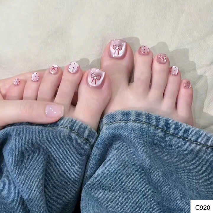 Móng chân giả, nail chân 1 bộ 24 - 30 móng đủ size cực kì tiện lợi - Mã C920
