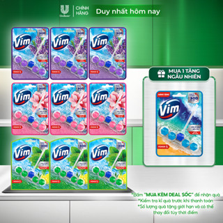Combo 3 Viên Treo Vệ Sinh Bồn Cầu Vim Power 5 | Sạch Thơm Đến 300 Lần Xả (50g-55g/viên)