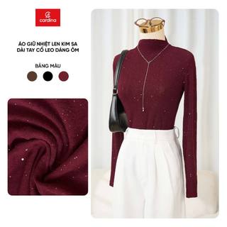  Áo giữ nhiệt nữ YOUNGER BY CARDINA chất liệu len kim sa cổ leo dài tay 5AHF07 