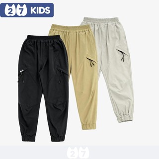 Quần dài gió bé trai chống muỗi 27Kids KACADY lưng chun túi zip thể thao nam cho trẻ 4-12 tuổi BLPE7