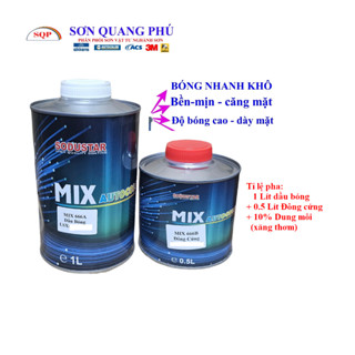 Dầu bóng 2k MIX, sơn bóng MIX 2K nhanh khô, Keo bóng cho sơn ô tô xe máy bóng đẹp SONQUANGPHU8856