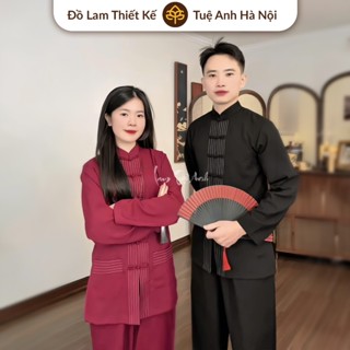  Đồ lam đi chùa THIỀN PHONG pháp phục nam la hán cổ trụ nút tết vải đũi cao cấp mềm mát Menswear 