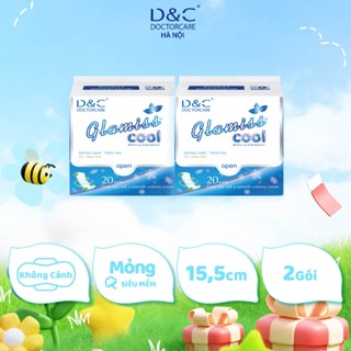 Bộ 2 gói băng vệ sinh thảo dược Glamiss Cool hàng ngày 16cm hương thơm bạc hà siêu mỏng Doctor Care Hà Nội Store