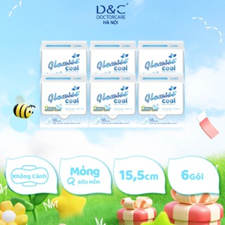 Combo 6 gói băng vệ sinh thảo dược Glamiss Cool Extra hàng ngày, băng vệ sinh cao cấp công nghệ kháng khuẩn