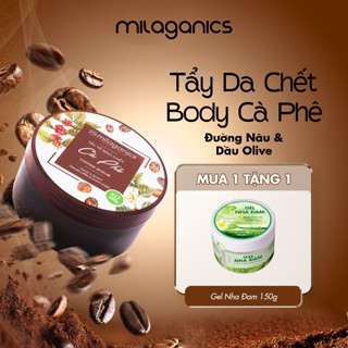 [MUA 1 TẶNG 1] Tẩy tế bào chết body MILAGANICS cà phê hỗ trợ dưỡng trắng da scrub cafe hạt mịn 280g