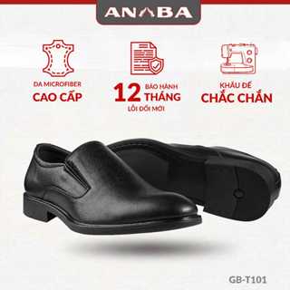Giày Tây Nam Công Sở ANBA GB-T101 Da Microfiber Cao Cấp, Đế Cao Su Non Êm Chân, Bảo Hành 12 Tháng