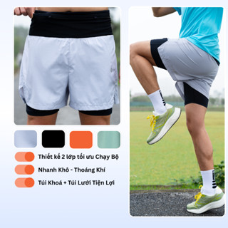 Quần Short Nam Livan 2 Lớp Siêu Thoáng, Nhanh Khô, Có Túi Tiện Lợi – Lý Tưởng Cho Chạy Bộ & Tập Gym