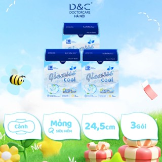 Combo 3 gói băng vệ sinh thảo dược Glamiss Cool Extra ban ngày, băng vệ sinh cao cấp công nghệ kháng khuẩn