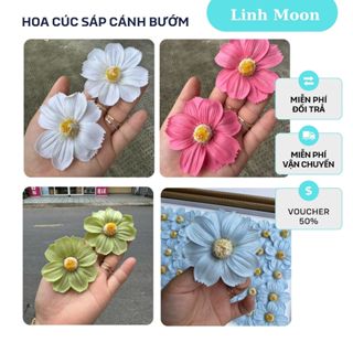   HỘP 50 BÔNG  Hoa Sáp Cúc Cánh Tim Hoa Sáp Thơm Bó Hoa Sáp 
