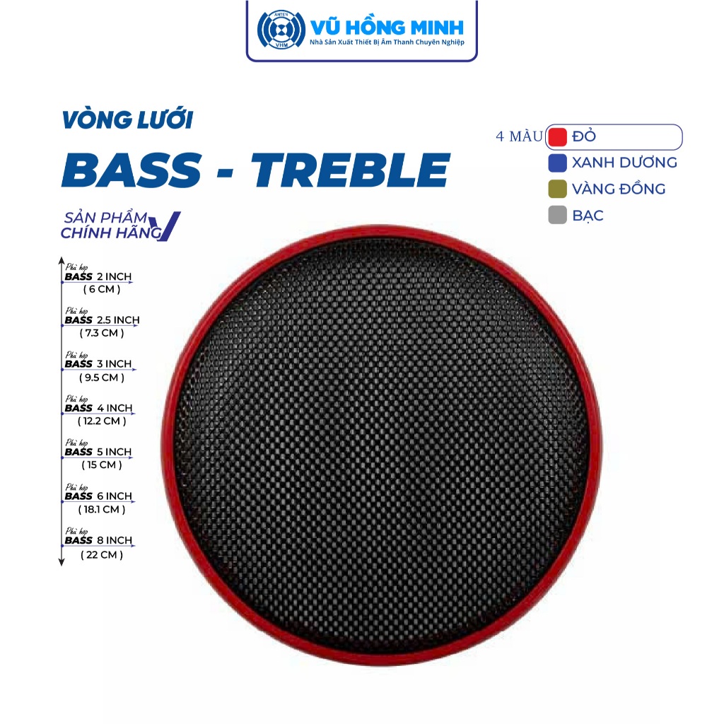 VÒNG LƯỚI BẢO VỆ LOA BASS – TREBLE - 2 inch - 2.5 inch - 3 inch - 4 inch - 5 inch - 6 inch - 8 inch