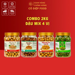 2KG Đậu Mix 4 Vị [500Gr Đậu Tỏi Ớt L1 + 500Gr Đậu Cốt Dừa L1+ 500Gr Đậu Hà Lan Tỏi L1 + 500G Đậu Phộng Da Cá Tỏi Ớt L1]