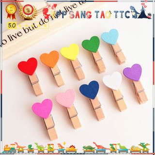 Kẹp Gỗ Trái Tim (Nhiều loại được chọn)
