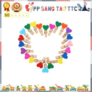 Kẹp Gỗ Trái Tim (Nhiều loại được chọn)