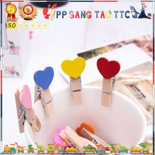 Kẹp Gỗ Trái Tim (Nhiều loại được chọn)
