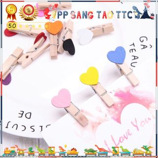 Kẹp Gỗ Trái Tim (Nhiều loại được chọn)