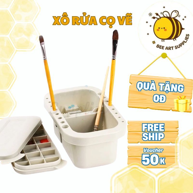 Xô Rửa Cọ Vẽ Đa Năng Marie’s – Thiết Kế Tiện Lợi, Dễ Làm Sạch, Dành Cho Màu Nước, Gouache, Acrylic - Beeart