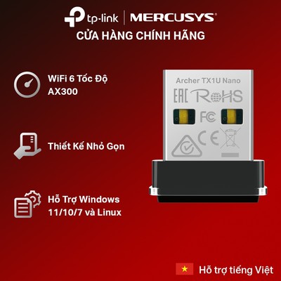 USB Wi-Fi 6 + Bluetooth 5 TP-Link Archer TX1U Nano / TX10UB Nano | Kết Nối Nhanh, Nhỏ Gọn, Cắm Và Dùng