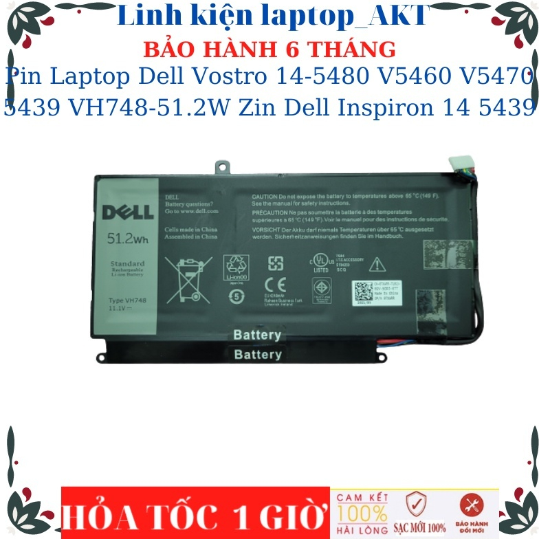 Pin Laptop Dell Vostro 5480 14-5480 5480A V5480 V5460 V5470 V5480 5439  Inspiron 14 5439 Pin Dell VH