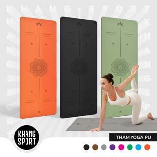  Thảm Tập Yoga Định Tuyến Da Pu 5mm - Cao Su PU Chống Trượt Tuyệt Đối 