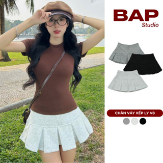 Chân váy xếp ly nữ chất nỉ dày dặn cao cấp, có quần bảo hộ BAP STUDIO – Thiết kế tôn dáng V8