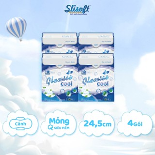Combo 4 Băng vệ sinh thảo dược Glamiss Cool Doctor Care,BVS ban ngày 24cm siêu khô thoáng cả ngày dài